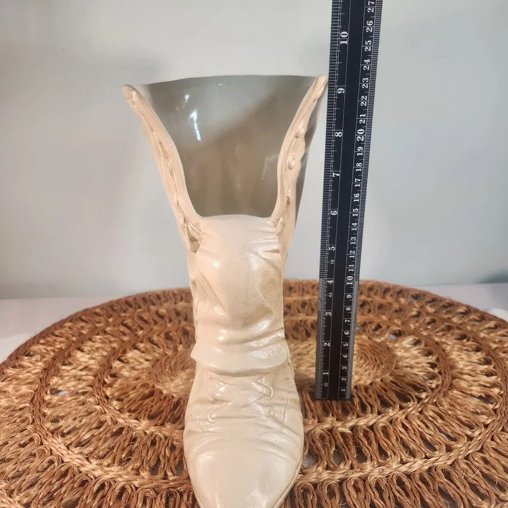 Vintage Boot Shaped Vase Planter Victorian Cottagecore Shabby Chic Decor